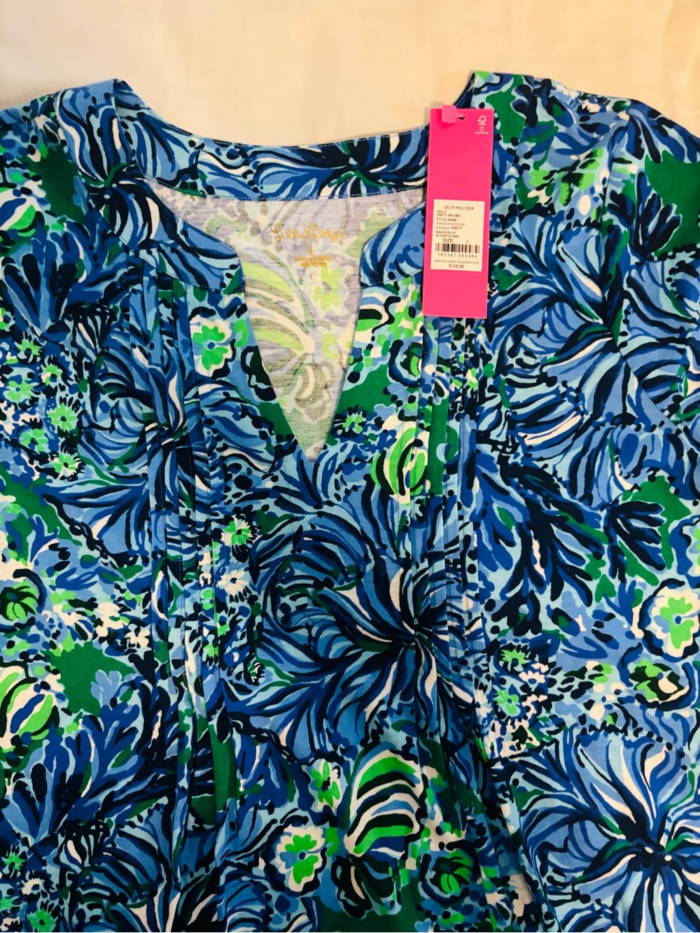 Blue & Green Floral Mini Dress - Brand